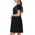 thumbnail image 5 of Vsdgher Silver Glitter1 for Womens Summer 2025 Casual Midi Maxi Dresses Lightweight Short Sleeve Round Neck Beach Dress -XX-Large, 5 of 7