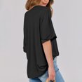 thumbnail image 6 of Women's T-Shirts Sevevn Women's Casual Crewneck Short-Sleeved Solid Color Loose Short Loose T-Shirt, 6 of 8