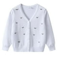 thumbnail image 6 of KEXE Girls Sweaters Girls Sweaters Size 7-8 Girls' Cardigan With Button Loose Long Sleeve Shrug Sweaters Cropped Uniforms Kids Knit Sweater Outerwear White 4-5 Years, 6 of 8