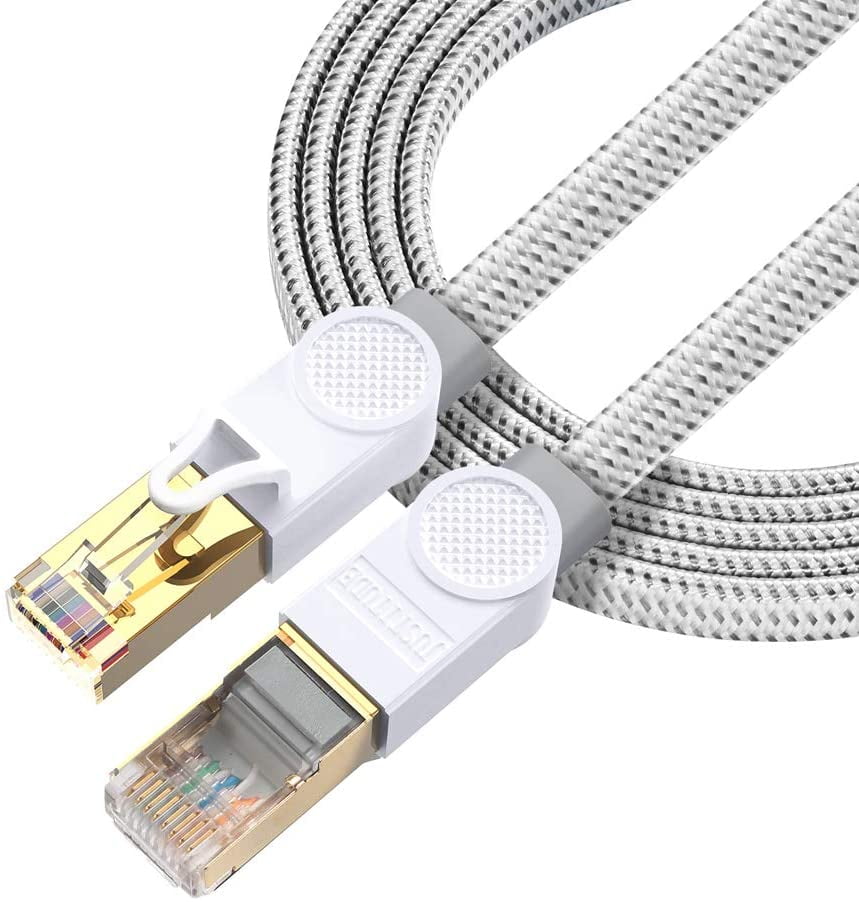 Cat 8 Cable JUSTITUDE Nylon Braided High Speed LAN Network