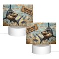thumbnail image 2 of Cauagu Wood Grain Shark for Rectangle Acrylic Night Light - Acrylic Modern Bedside Light with LED Light Lamp Base - Decorative Night Lamp for Restaurant Bar Cafe Shop, 2 of 9