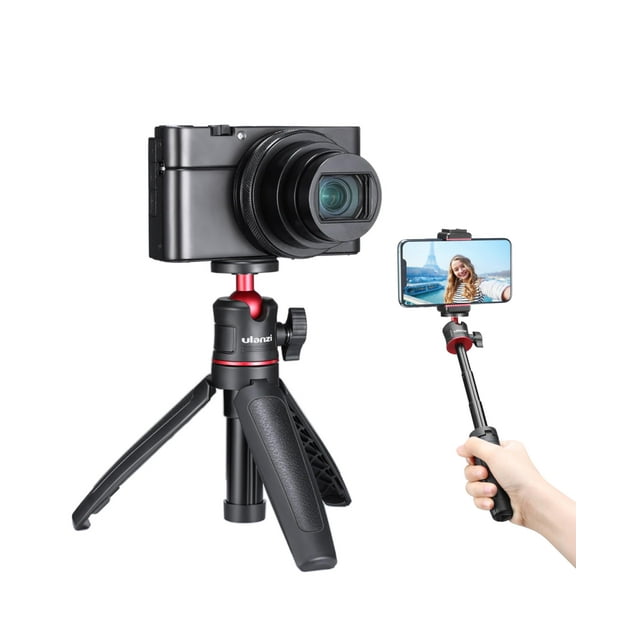 Mt-16 Mini Trípode Negro Para Cámara Tornillo Universal De 1/4" Para Cámara Sony/Canon/Nikon/Fujifilm Vlog Extensible Portátil De Mano Vlogging Montaje En Trípode Grabación De Vídeo Soporte De Mesa De