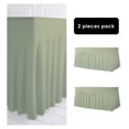 thumbnail image 3 of Sage Green Tablecloth Rectangle 6ft - Spandex Table Skirt Covers 2pcs - Banquet Linen for Party Decorations, Weddings, Events, 3 of 9