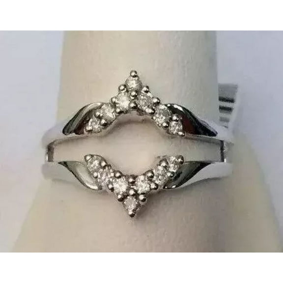 Siddheshwarjewels 2 CT Round Cut White Diamond Wedding Ring Guard Wrap, 925 Sterling Silver