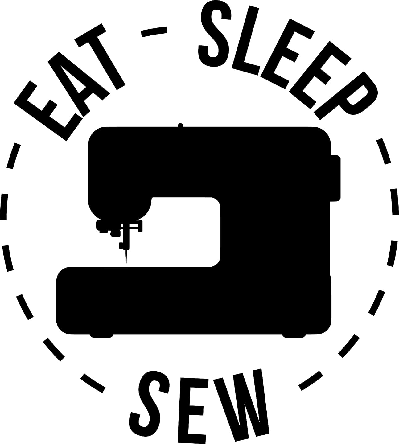 Eat Sleep Sew Lifestyle Sewing Machine Craft Hobby Fun Wall Decals for Walls Peel and Stick wall