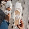 thumbnail image 3 of Gpaecead Women's Bow Lace Mary Jane Flats Square Toe Breathable Mesh Non Slip Shoes For Summer And Casual, White, 3 of 8