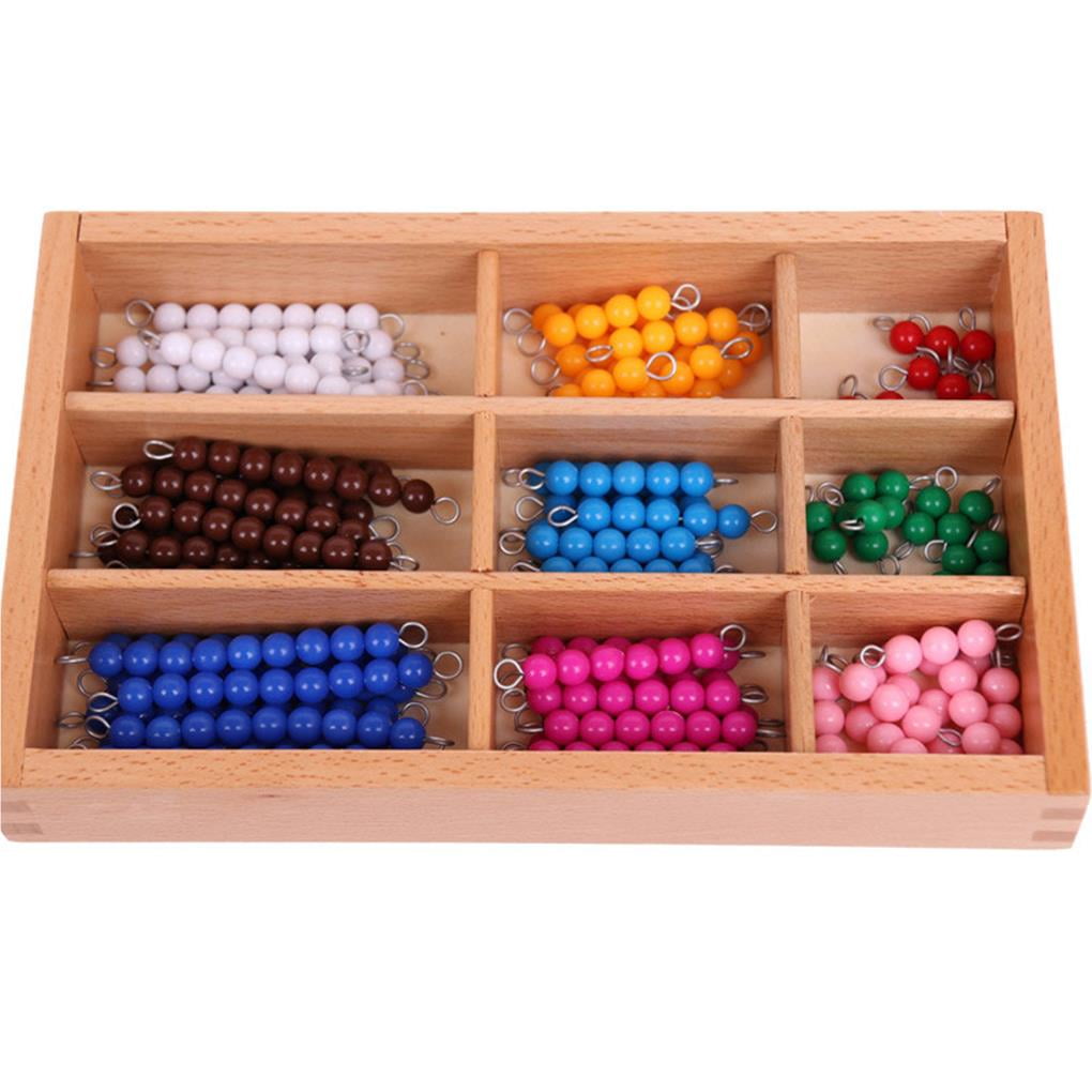 Kid Toy Educational Wooden Toy Colorful Checker Board Bead Math Toy