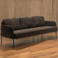 thumbnail image 4 of Modern Brown Polyester Fabric 3 Seater Sofa 220×80×75cm, Comfy for Small Spaces, 4 of 6