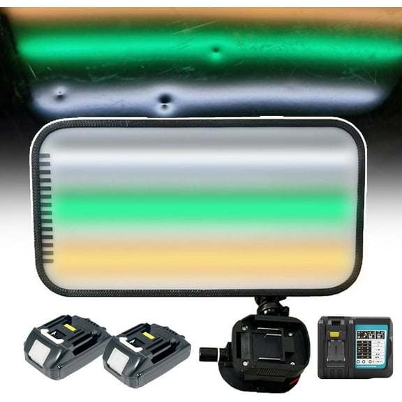 PDR Light Dent Repair Tools,Car Dent Reflector Led Stripe Line Board, Automobiles Body Stripe Testing Light with 2pcs Battery,40×20cm Light Board/49cm Adjusted Suction Cup Type Bracket