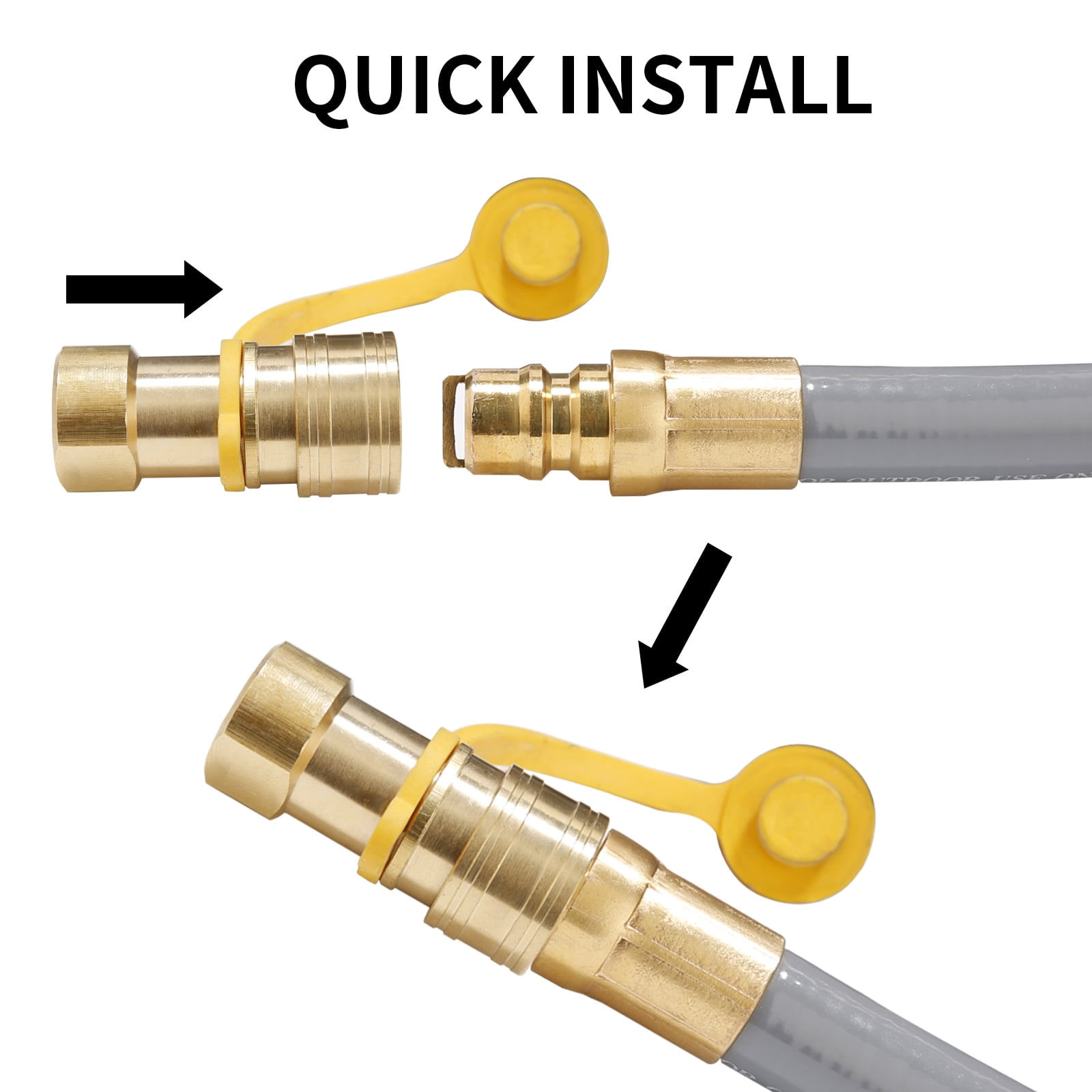 Roastove 24 Feet 3/8 Inch ID Natural Gas Hose with Quick Connect, Propane Gas Hose for Low Pressure Appliance,3/8 Female Pipe Thread x 3/8 Male Flare Quick Disconnect - CSA Certified