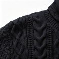 thumbnail image 6 of Vxararl Chunky Thermal Turtleneck Pullover Jumper for Men, Classic Cable Knit Long Sleeve Sweater Casual Warm Cold‑Weather Knit Top for Daily Dressing Black XL, 6 of 6