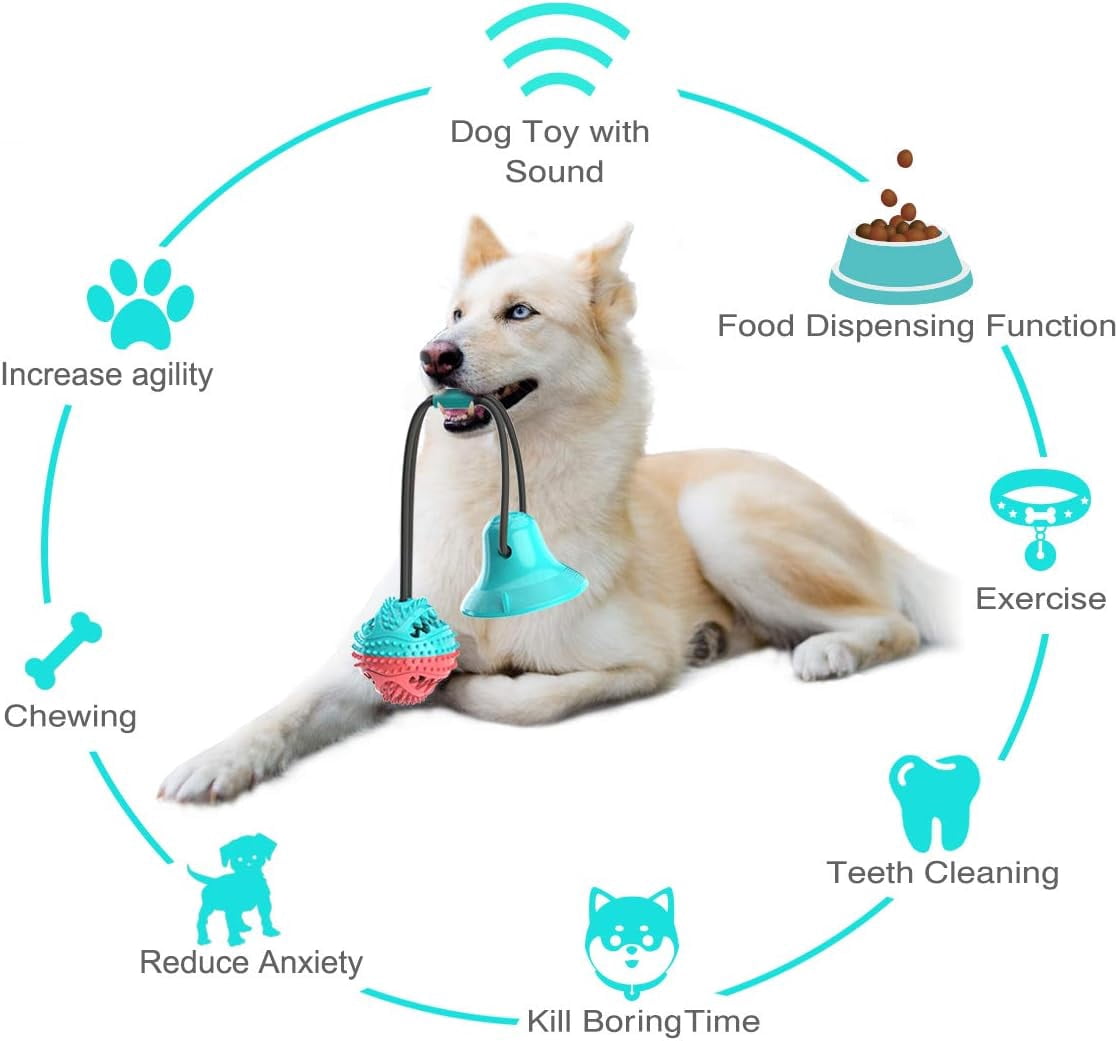 Dog Toys to Keep Them Busy for Boredom,Interactive Dog Toys Tug of War, Mentally Stimulating Toys for Dog, Puppy Teething Puzzle Treat Food Dispensing Ball Toy for Small Medium Dogs
