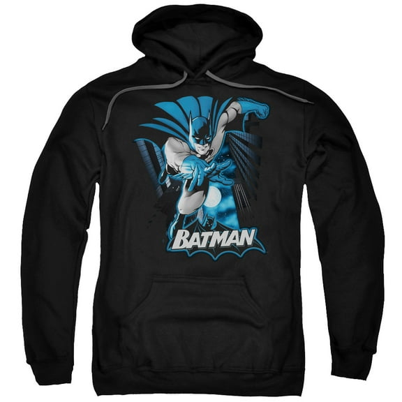 JLA Justice League Batman Blue &Amp; Gray Adult Pullover Hoodie Sweatshirt Black