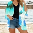 thumbnail image 4 of Hvyesh Women's Lightweight Open Front Cardigans Casual Summer 3/4 Sleeve Boho Cover Up Flowy Floral Print Kimono Tops, 4 of 5