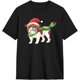 thumbnail image 2 of A Christmas Bulldog Wearing Christmas Hat Men's Cotton T-Shirts Casual Crew Neck Tshirts Short Sleeve Tee Shirts,, 2 of 6