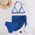 thumbnail image 6 of Staki Bathing Suits for Teen Girls Girls Swimsuit 3 Piece Bathing Suits Summer Bikini Tankini Sets with Cover Up Skirt for Girls 7Y 8Y 9Y(Dark Blue,10-11 Years), 6 of 7
