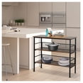 thumbnail image 6 of 3-Tier Console Table Industrial Style Storage Metal Wooden Shelf with a Robust Multi-Functional Design & Adjustable Feet, Black, 6 of 9