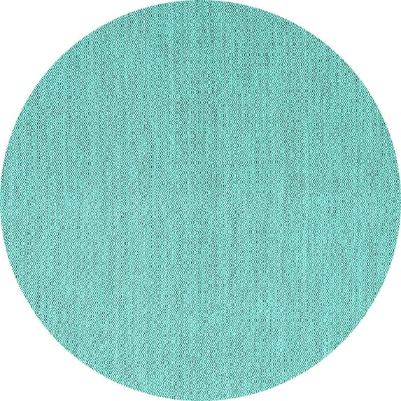 Ahgly Company Indoor Round Abstract Turquoise Blue Contemporary Area Rugs, 6' Round