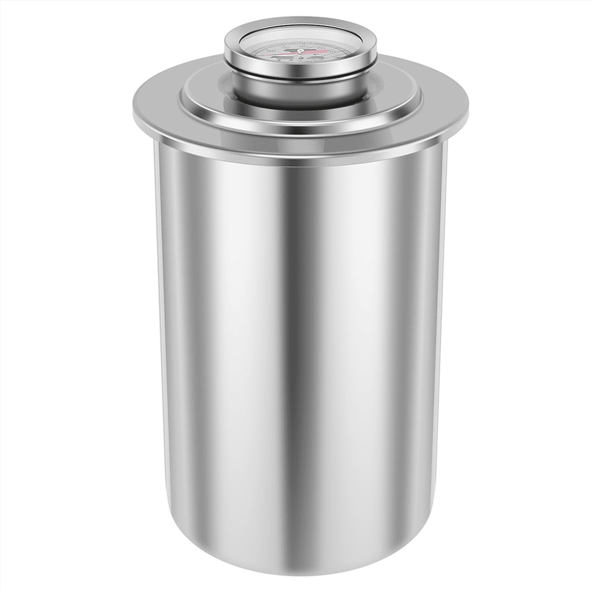 Stainless Steel Meat Meat, Large Capacity Ham Maker with Thermometer, Round Shape Meat Mold,1 x Boiled meat ,Silver