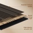 thumbnail image 6 of Fahomiss Asymmetric Acoustic Wood Slat Wall Tiles 4-Pack 24"x24", Walnut 3D Linear Panels, 6 of 10