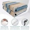 thumbnail image 4 of King Quilt Set 96''x106'', Blue Brown Beige Lightweight Bedspread Coverlet Set with 2 Pillow Shams, Boho Farmhouse Abstract Stripes Art Breathable All Season Quilt Bedding for Bedroom/Guest Room, 4 of 9