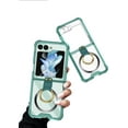 thumbnail image 2 of Ring Kickstand Magnetic Case for Samsung Galaxy Z Flip 5 4 5G Compatible with Magsafe,Shockproof Transparent Anti-Yellow for Women Men Armor Cover (Green,for Samsung Z Flip 5), 2 of 18