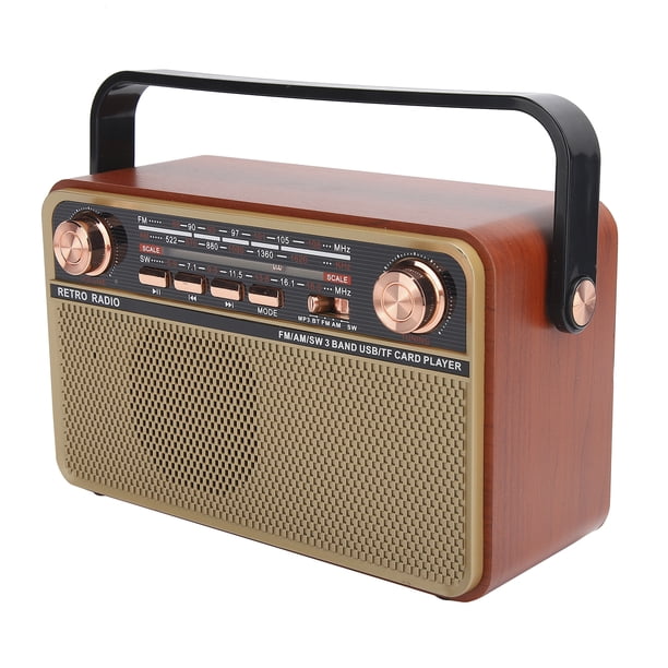Radio FM/AM/SW Receptor de radio portátil con carga USB para disco U Tarjeta de memoria Bluetooth Inicio