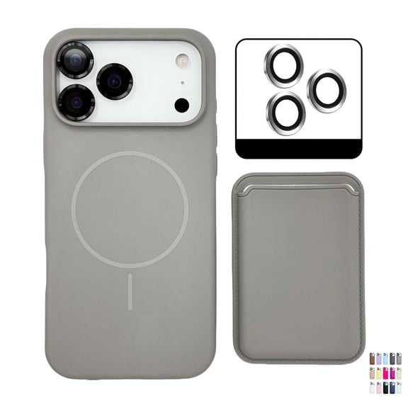 Allytechgroup for iPhone 14 Magnetic Wallet Case with Credit Card Holder [Camera Lens Protector]  Compatible with MagSafe Shockproof Phone TPU & Hard Back Case, Titaniumgray