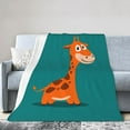 thumbnail image 1 of DouZhe Ultra-Soft Micro Fleece Lightweight Flannel Bed Blanket, Cartoon Wild Cute Giraffe Print Cozy Warm Throw Blankets, 60"x50", 1 of 7