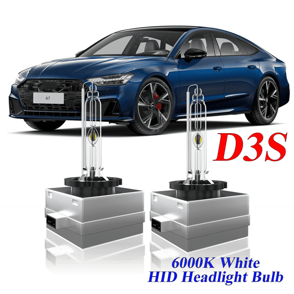 For Audi A7 Quattro 2012-2015 D3S HID Headlight High/Low Beam 6000K Crystal White Xenon Bulbs Set 2