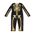 thumbnail image 3 of HOWPAY Adult Halloween Costumes Skeleton Frame Bodysuit Cosplay Outfit Bone Structure One Piece Jumpsuit For Men Women Masquerade Party Wear Halloween Costumes XL, 3 of 4