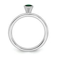 thumbnail image 2 of 925 Sterling Silver Stackable Expressions High 4mm Round Cr. Emerald Ring Size: 6; for Adults and Teens; for Women and Men, 2 of 5