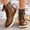 Brown, variant on Made-to-Order Custom Pattern Ankle Boots,Women Retro Ankle Boots Arch Support Mid Calf Flat Combat Boots with Personalized Printed Design