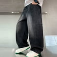 thumbnail image 5 of lnmuld Boys Jeans Stylish and Comfortable Wide Leg Trousers for Boys Fall Fashion Loose Fit Long Pants Big Kids Teenagers Casual Wear Size：7-8 Years, 5 of 9