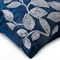 thumbnail image 2 of Royal Blue Pillow Shams, Sequins Leaves Garden Pillow Shams, 24x24 inch (60x60 cm) Pillow Shams, Square Silk Pillow Shams, Pillow Shams, Modern, Floral Pattern - Royal Song, 2 of 3