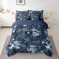 thumbnail image 2 of Feelyou Teens Blue Camouflage Twin Bedding Sets 7-Piece, Camo Abstract Ombre Bedding Comforter Set, Vintage Fashion Style Reversible Sheet Sets, Microfiber Bedroom Decor, 2 of 8
