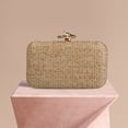 thumbnail image 3 of Bolso de noche tejido a mano para mujer con correa de cadena bolso de playa de paja bolso tejido versátil bolso de fiesta para boda para mujer, 3 of 9