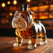 BiFandian Cute Dog Whiskey Decanter, Unique Glass Dog Animal Whiskey Bottle, Fun Bar Wine Decanter Decoration, Gift for Whiskey Lovers, Dad, Husband, Boyfriend