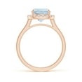 thumbnail image 2 of ANGARA Natural Rectangular 2.45 ct Aquamarine Cathedral Style Cocktail Ring in 14K Rose Gold for Women (Size-10x8mm) | March Birthstone, Anniversary, Jewelry Gift for Women | Natural Aquamarine Ring, 2 of 10