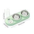 thumbnail image 3 of 3 in 1 Cat Bowl,Cat Food and Water Bowl Set with Water Dispenser and Stainless Steel Bowls,Double Bowls Design,15-degree Tilted Pet Feeder,Green, 3 of 6