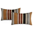 thumbnail image 2 of Brick Stripe Outdoor Rectangle Throw Pillow (2-pack), 2 of 4
