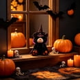 thumbnail image 5 of MYUNNIL Halloween Plush Teddy Bear, Soft Teddy Bear Stuffed with Spider Web Pattern Witch Hat and Cloak, 11" Cool Cute Animal Themed Decoration for Halloween Party & Birthday Gifts, Black, 5 of 7