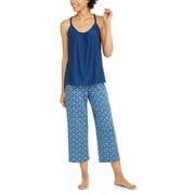 Women's and Women's Plus Pajama Strappy Racerback Tank and Capri Pants 2-Piece Sleepwear Set