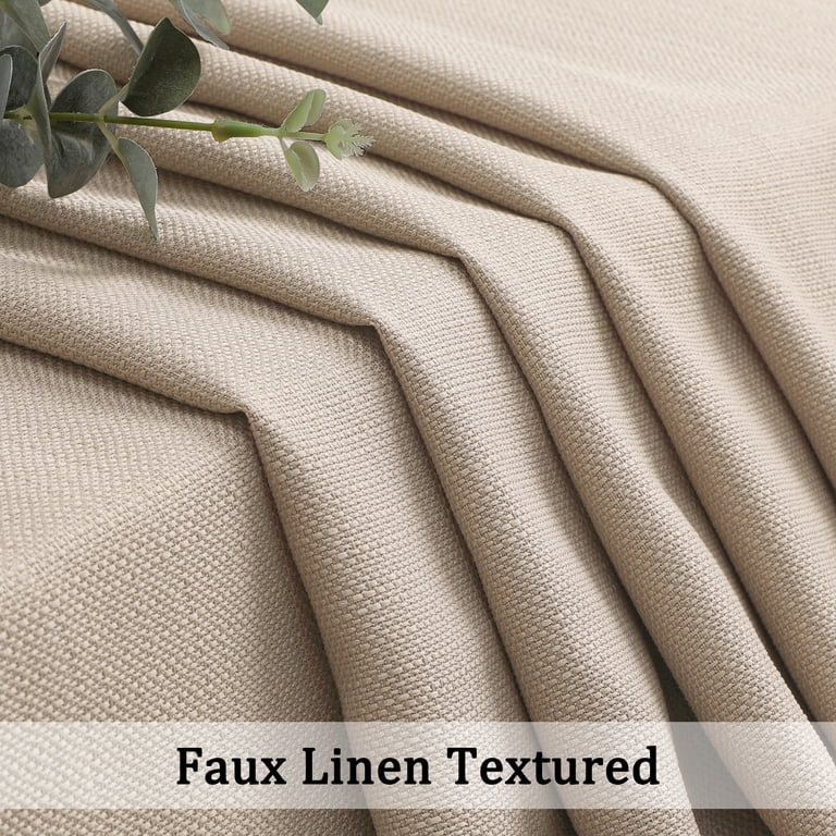 OVZME Bethany Light Filtering Faux Linen Curtains, 54 in photo 3