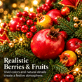 thumbnail image 4 of 24 Inch Christmas Wreath with “Merry Christmas” Sign, Norfolk Pine Greenery, Red Berries, Pomegranates and Gold Ornaments, Holiday Front Door Decor, 4 of 9