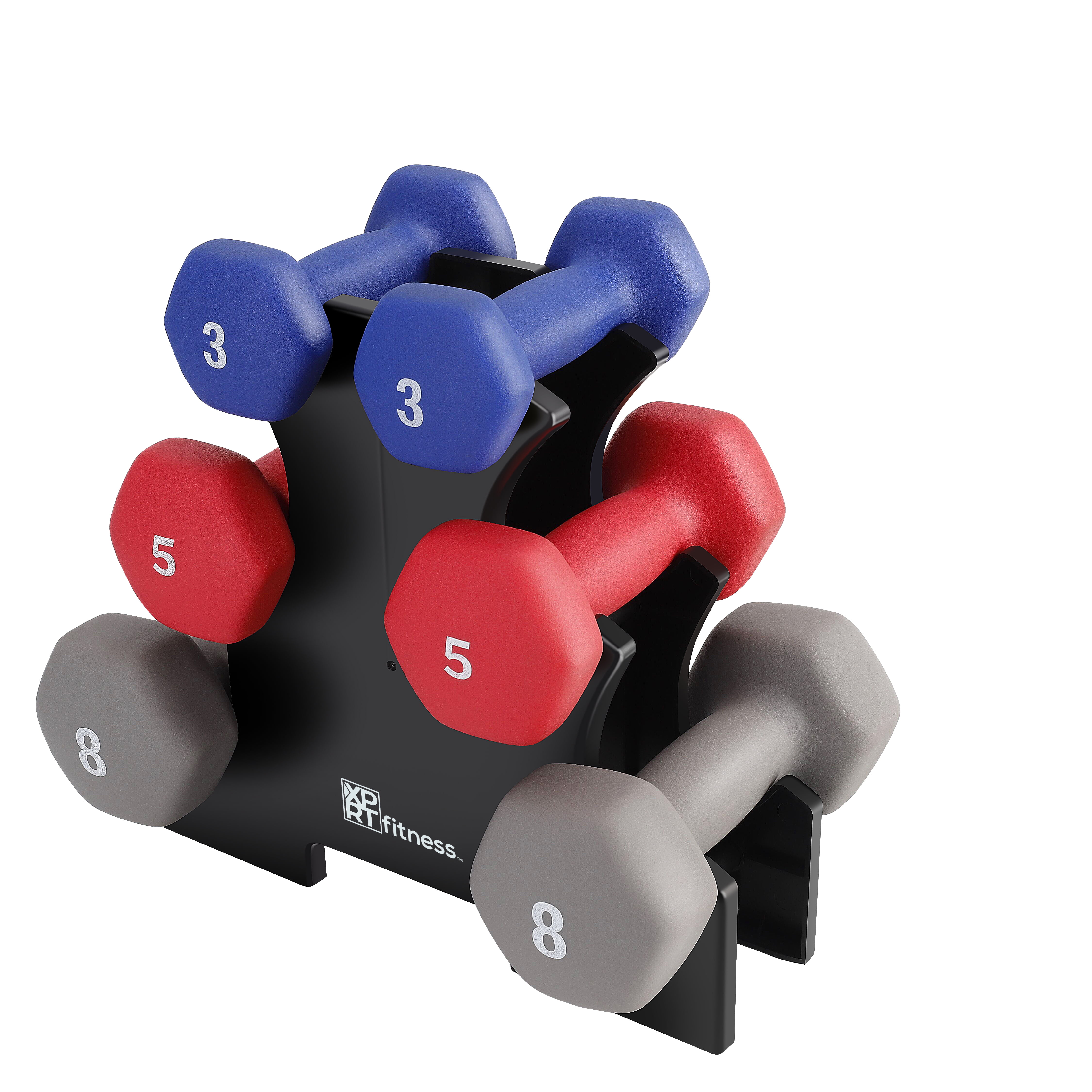 Neoprene weight set with rack hotsell