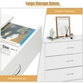 thumbnail image 4 of 4 Drawer Dresser, UHOMEPRO Modern Chest of Drawers for Bedroom, Night Stand Wood Storage Cabinet Dresser Organizer Unit with Handle for Living Room, Closet, Hallway, Small Space, White, 4 of 12