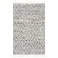 thumbnail image 2 of SAFAVIEH Casablanca Cleves Geometric Diamonds Wool Shag Area Rug, Grey/Ivory, 4' x 6', 2 of 10