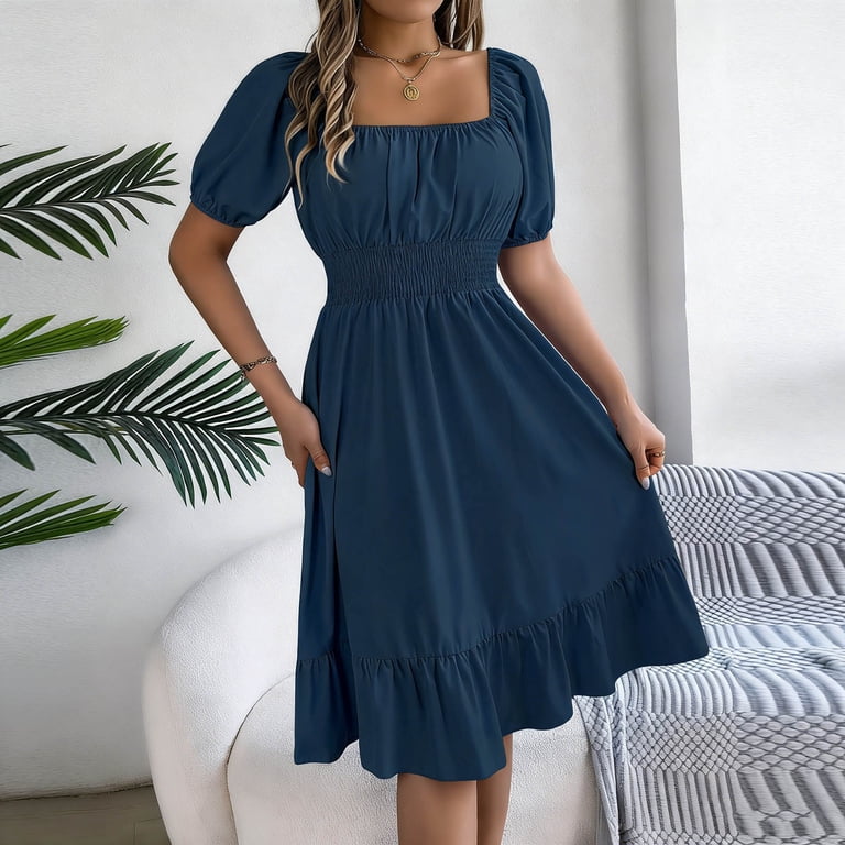 navy blue church dress Usher business casual dress for women church dresses for women ruched dresses for women pencil dress for women black funeral dress Modest / Simple Navy Blue