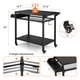 thumbnail image 5 of Yeshouse Carrito para parrilla de exterior con ruedas, mesa de cocina de 3 niveles, estantes y ganchos, soporte para horno de pizza, 5 of 8